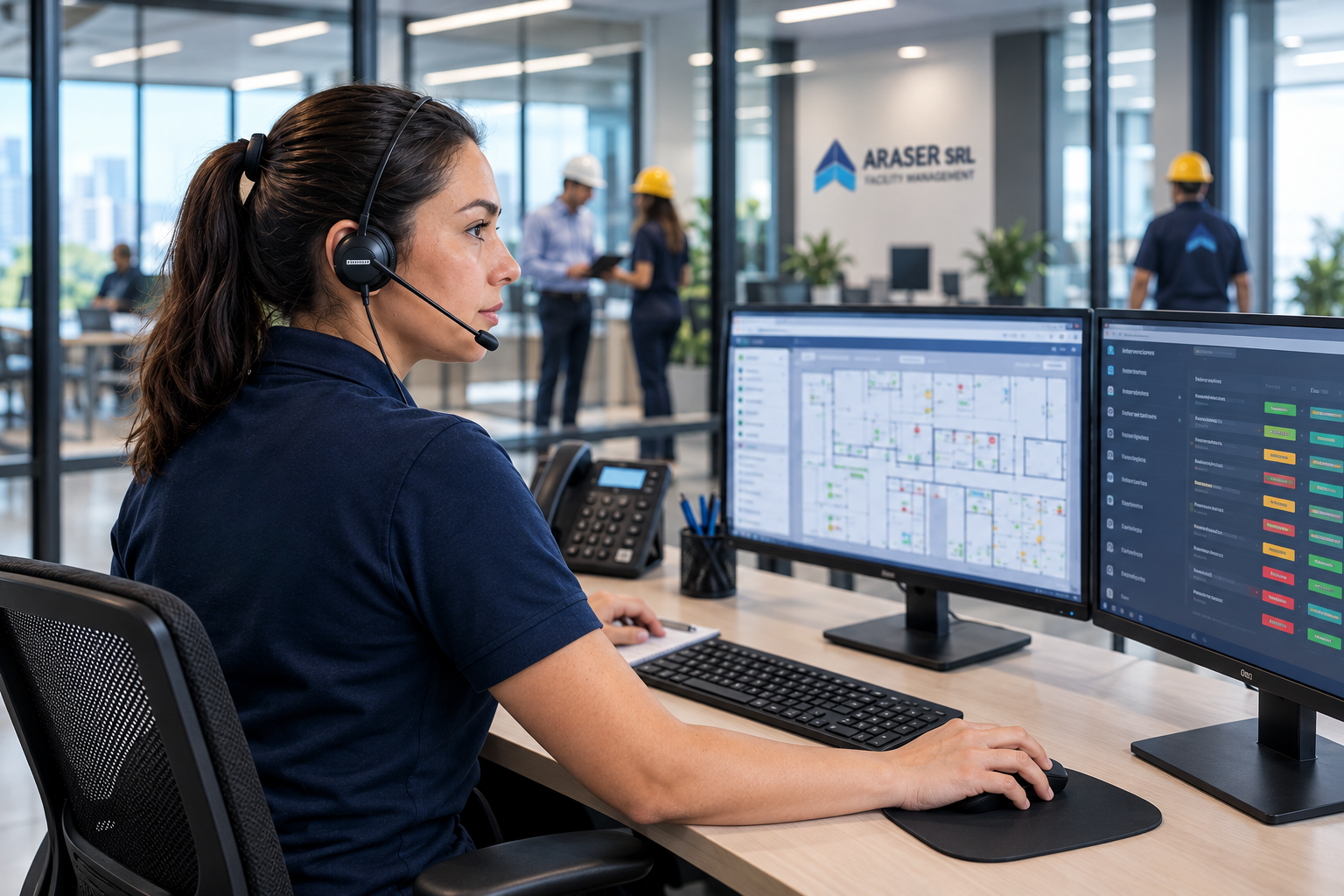 Helpdesk técnico de Facility Management coordinando incidencias desde un punto único de contacto, Araser SRL